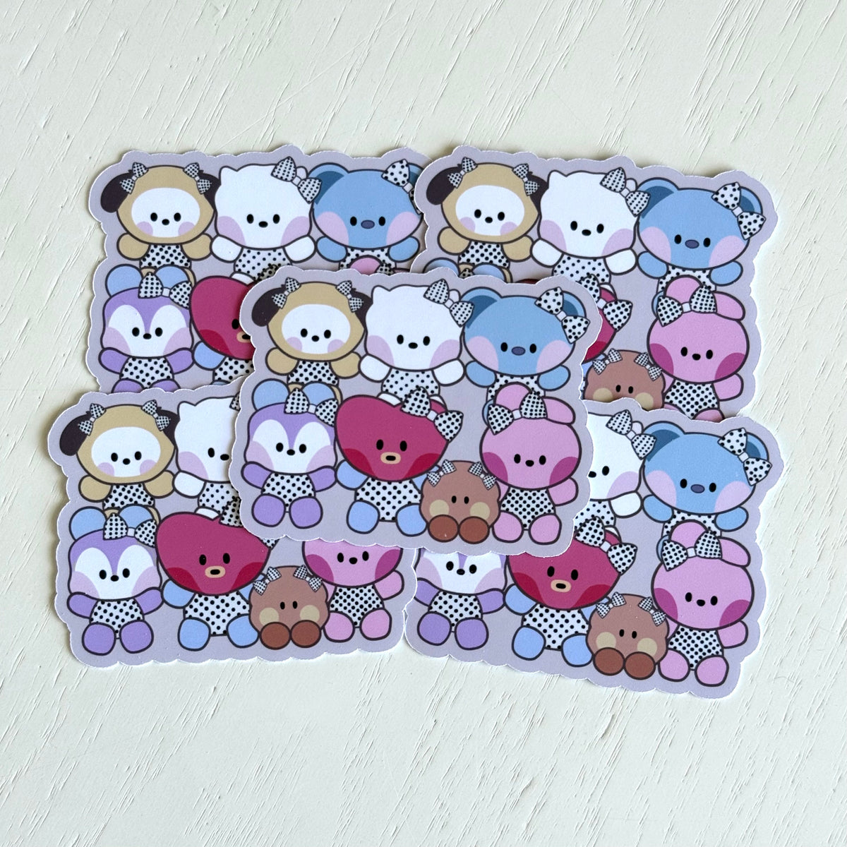 Polka Dot Characters Sticker