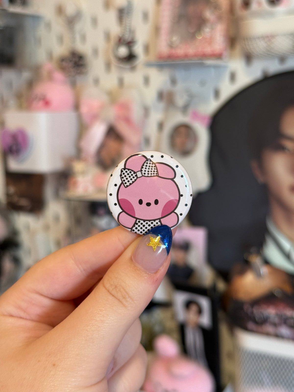 Polka Dot Character Button Pins