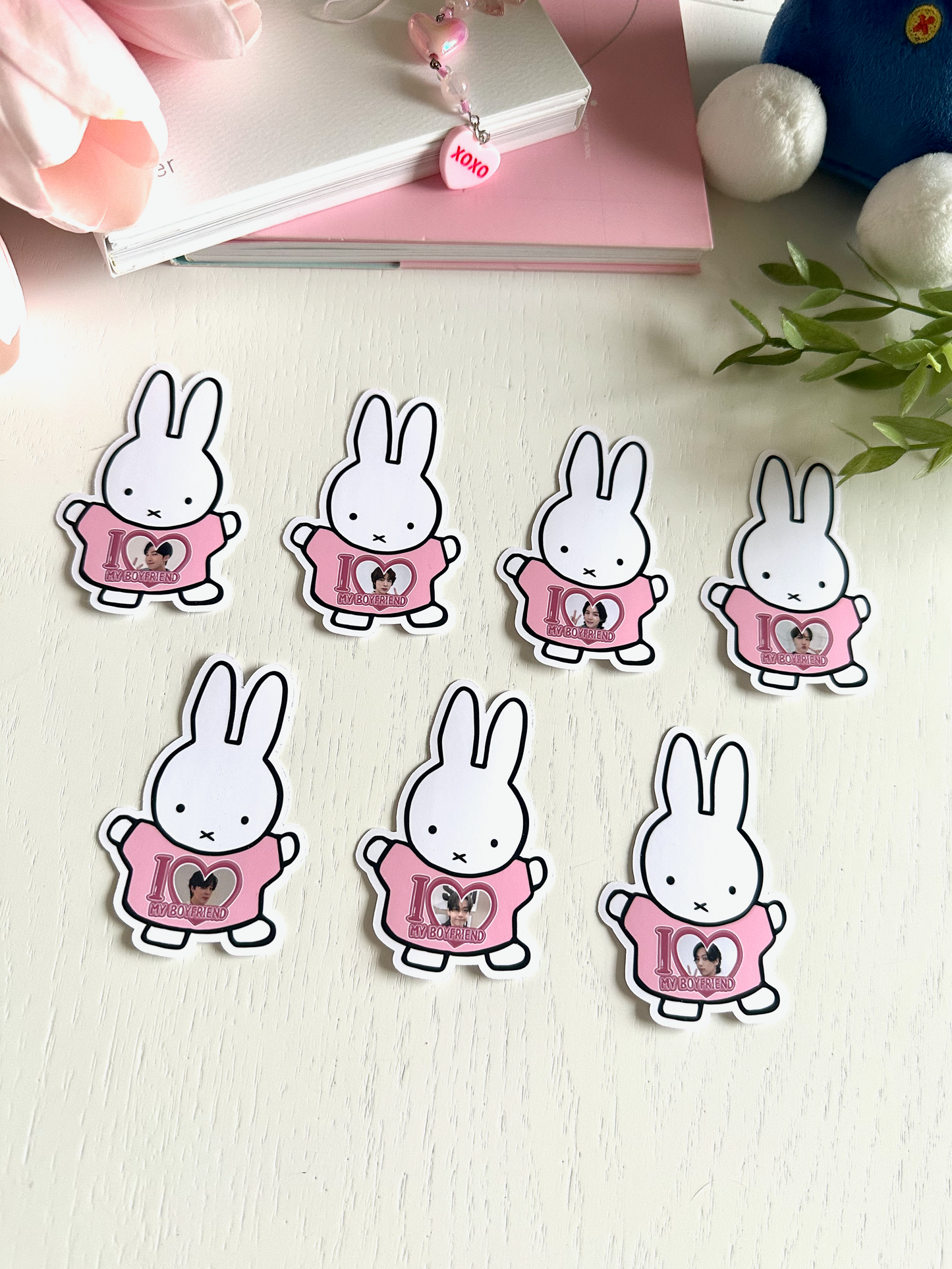 Bangtan Bunny I Love my Boyfriend Stickers
