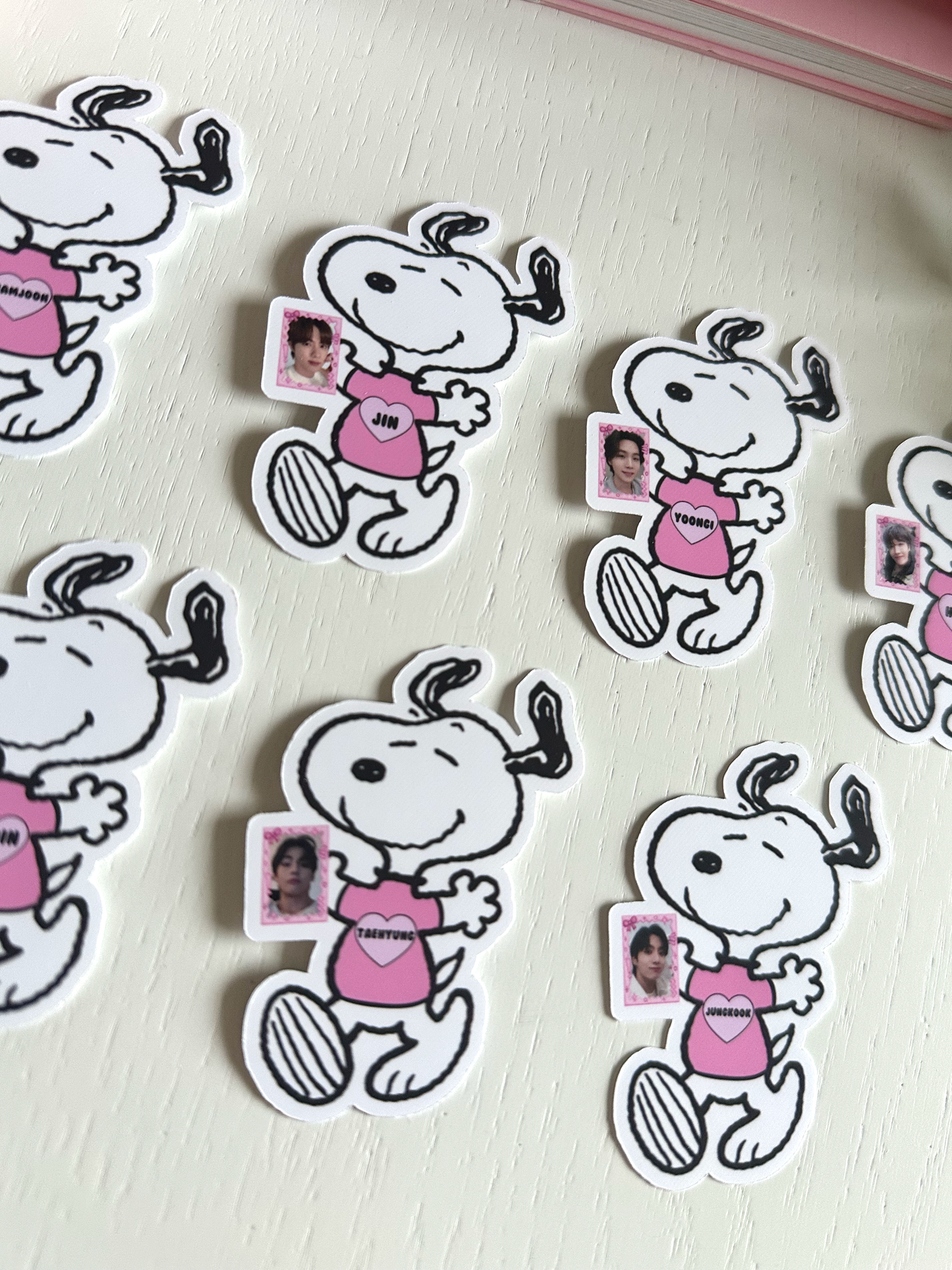 Bangtan Pink Bias Stickers