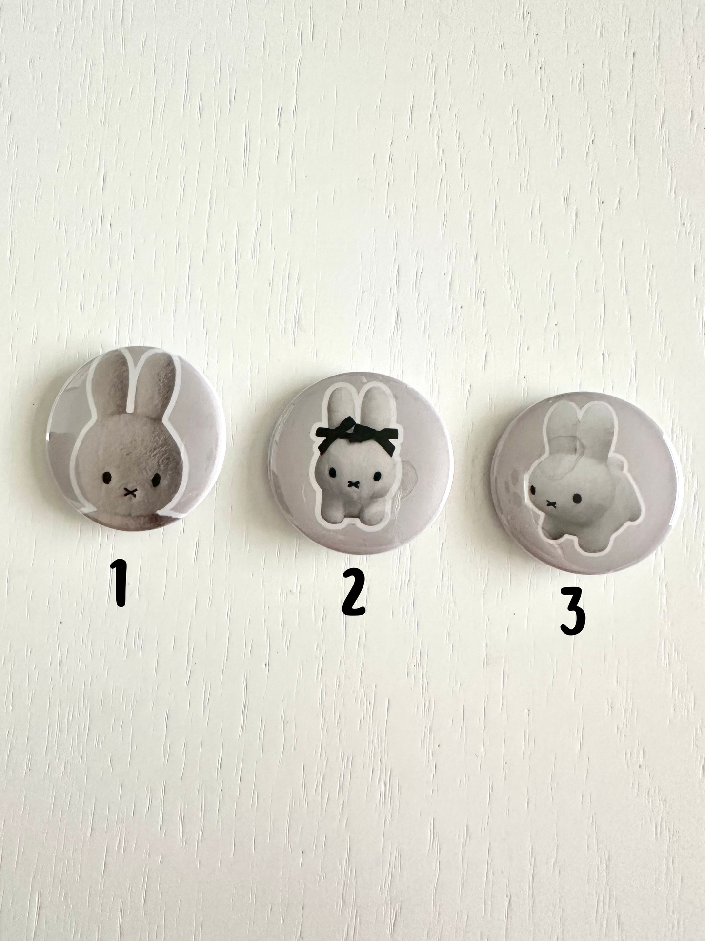 Cute White Bunny Button Pins