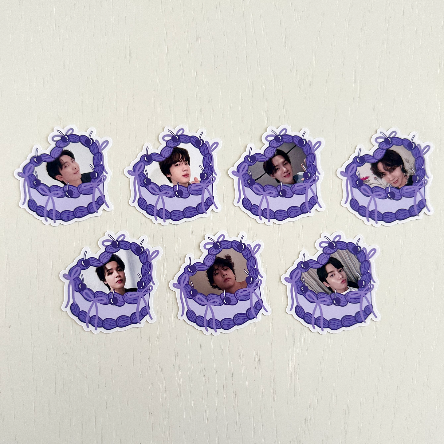 Bangtan Heart Cake Bias Stickers
