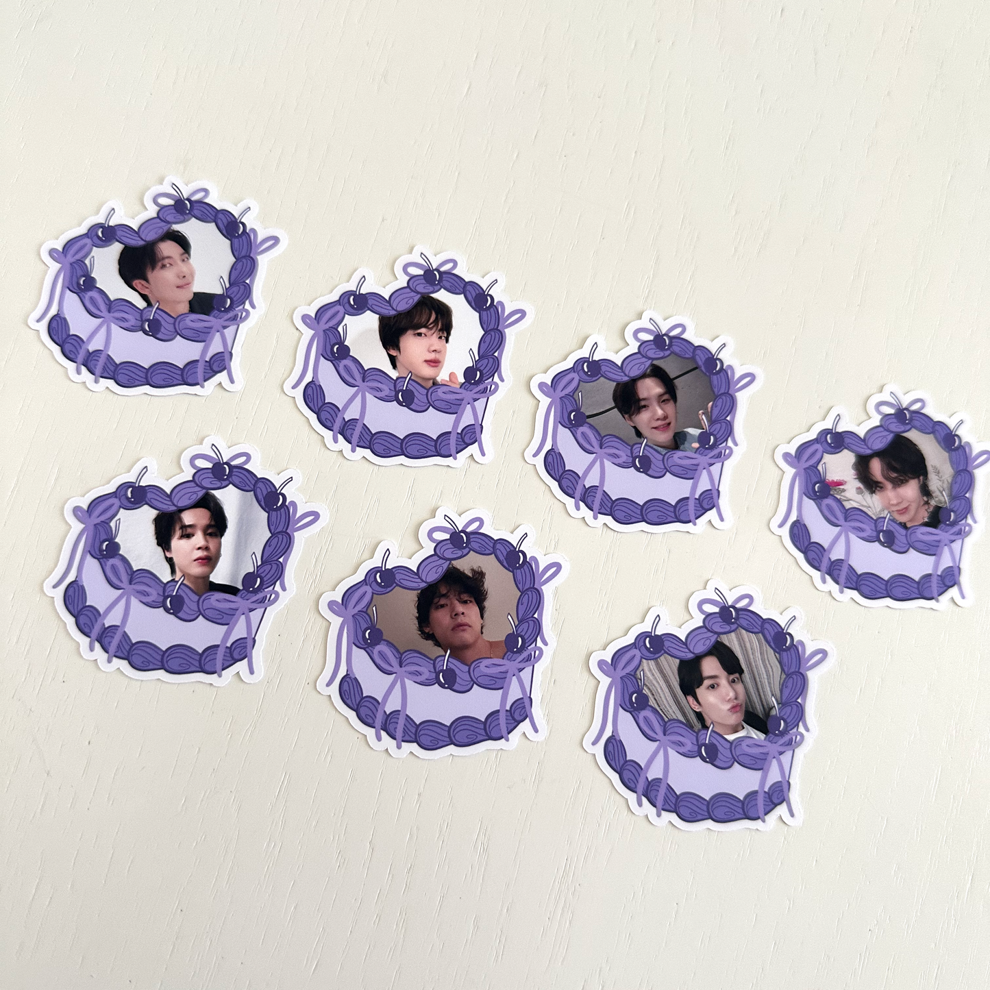 Bangtan Heart Cake Bias Stickers
