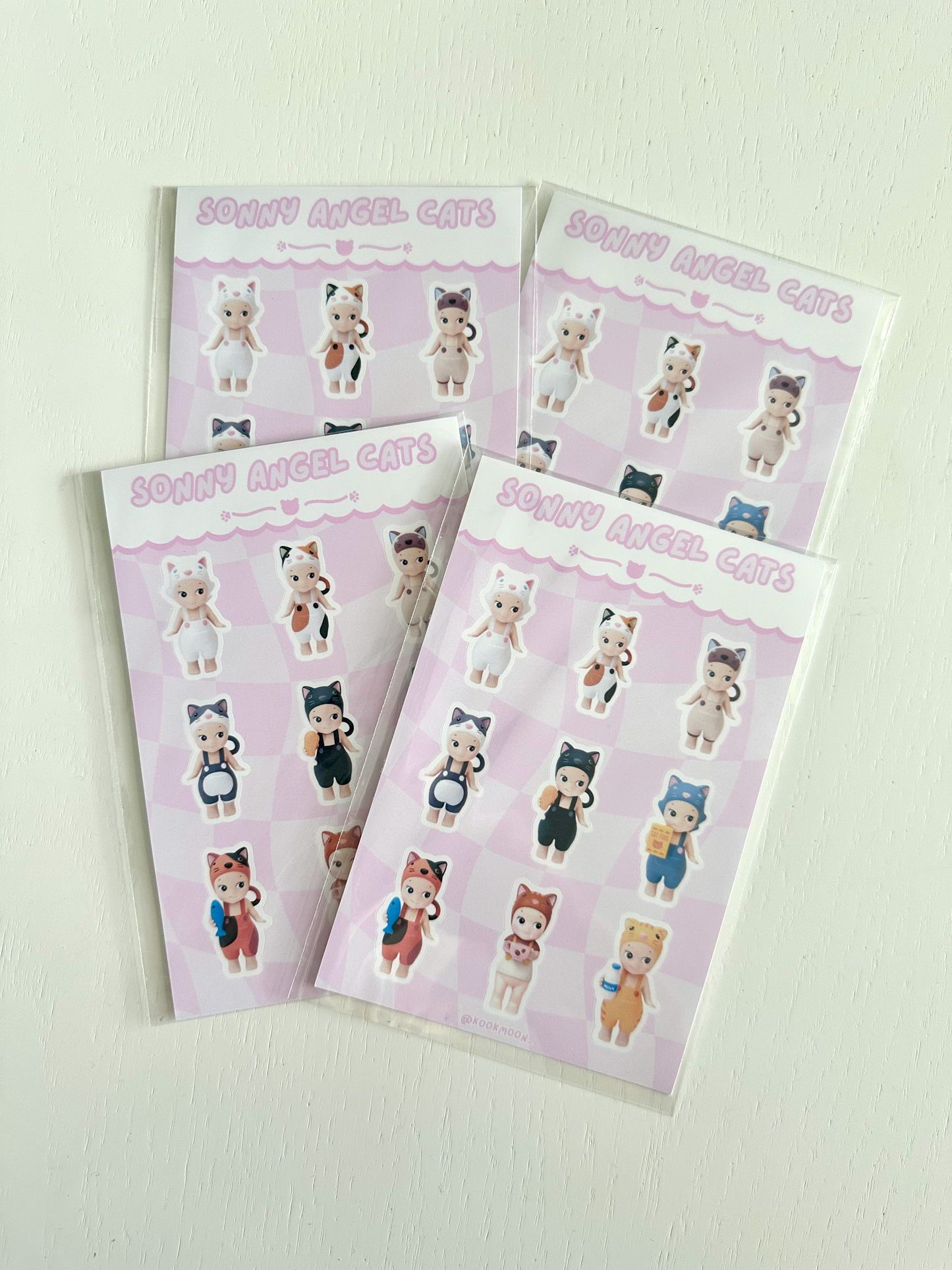 Cat Angel Babies Sticker Sheet