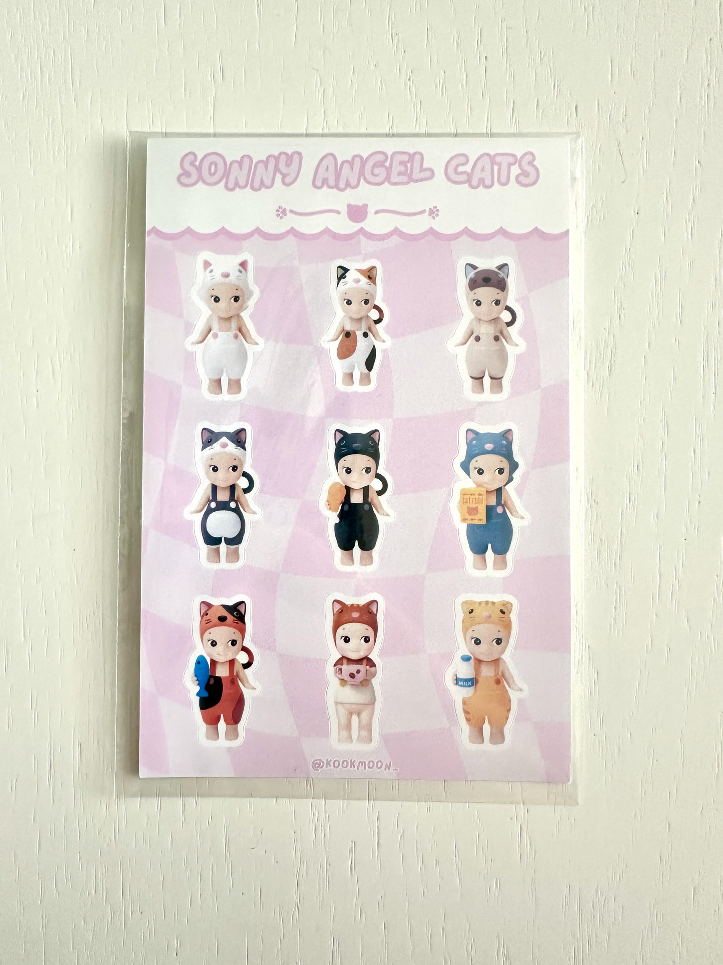 Cat Angel Babies Sticker Sheet