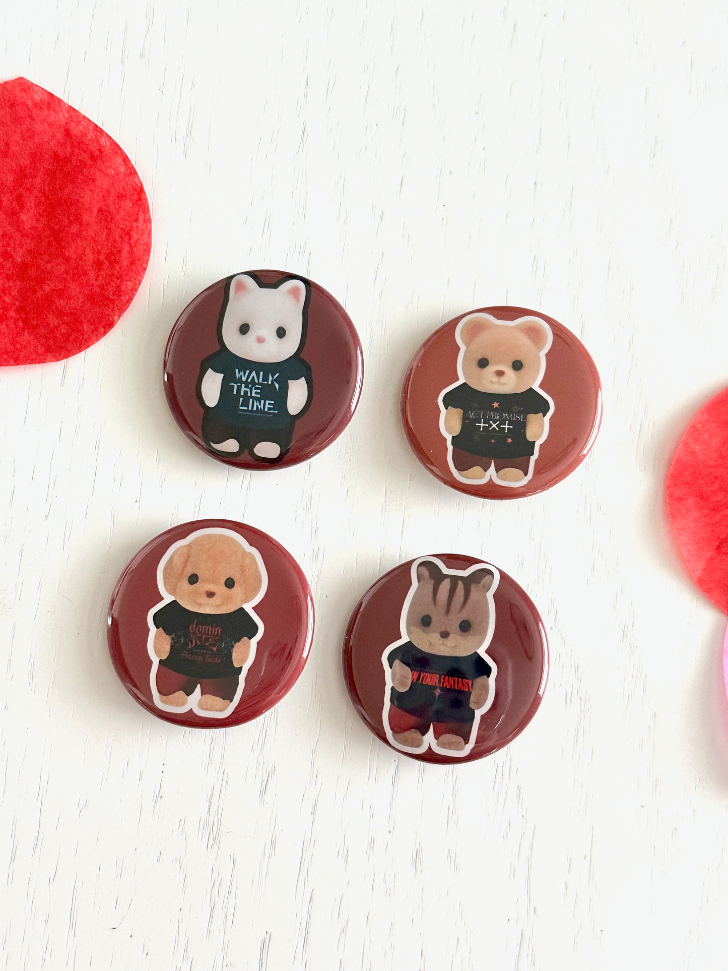 K-Pop Concert Tour Shirt Button Pins