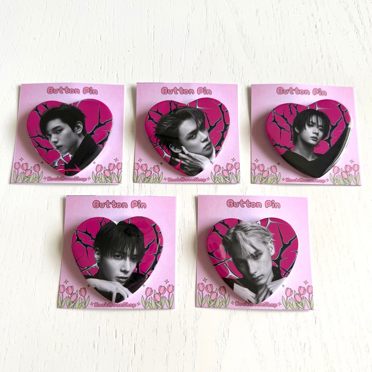 Tubatu Thorn Heart Button Pins