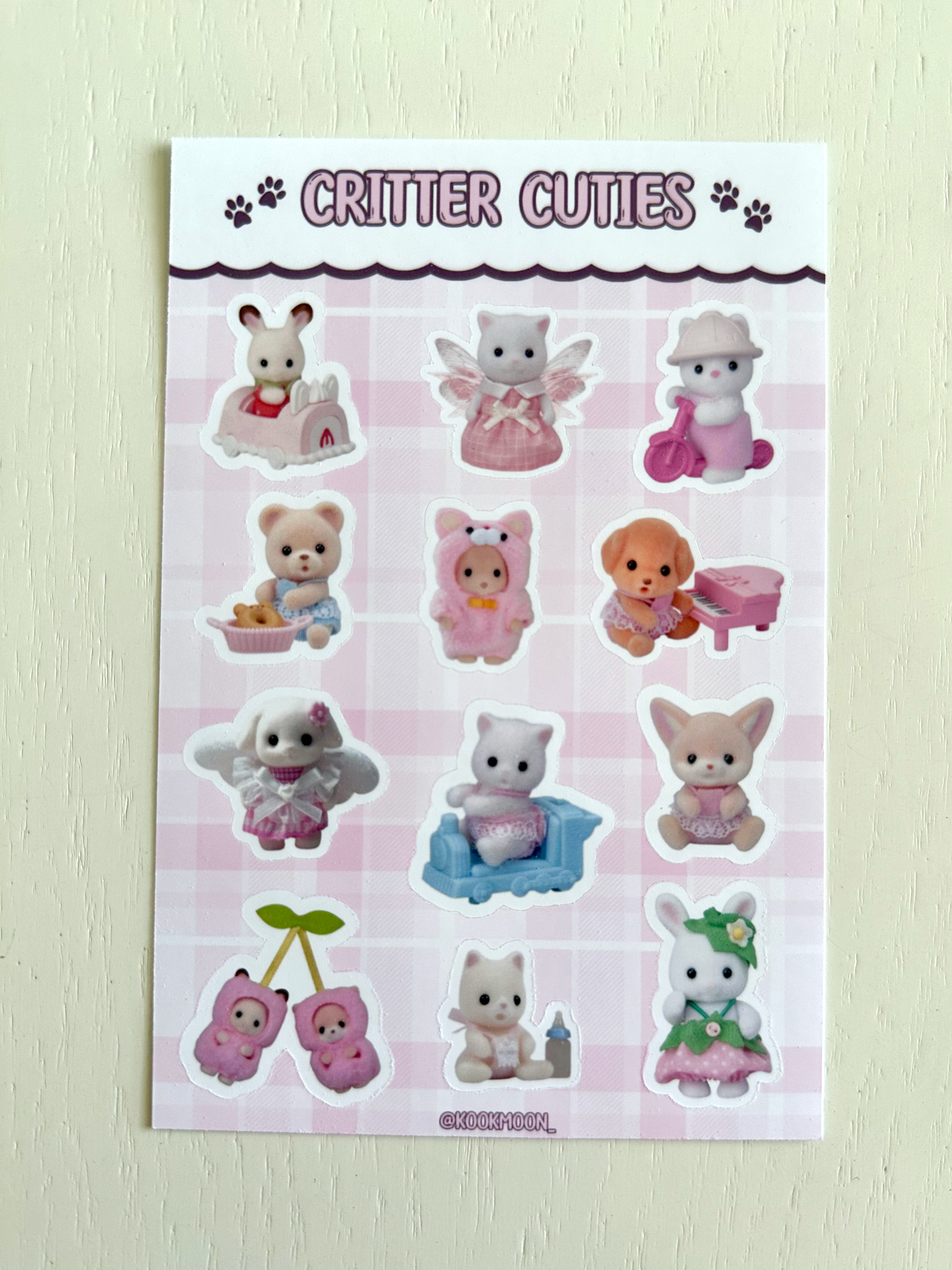 Pink Critter Cuties Sticker Sheet