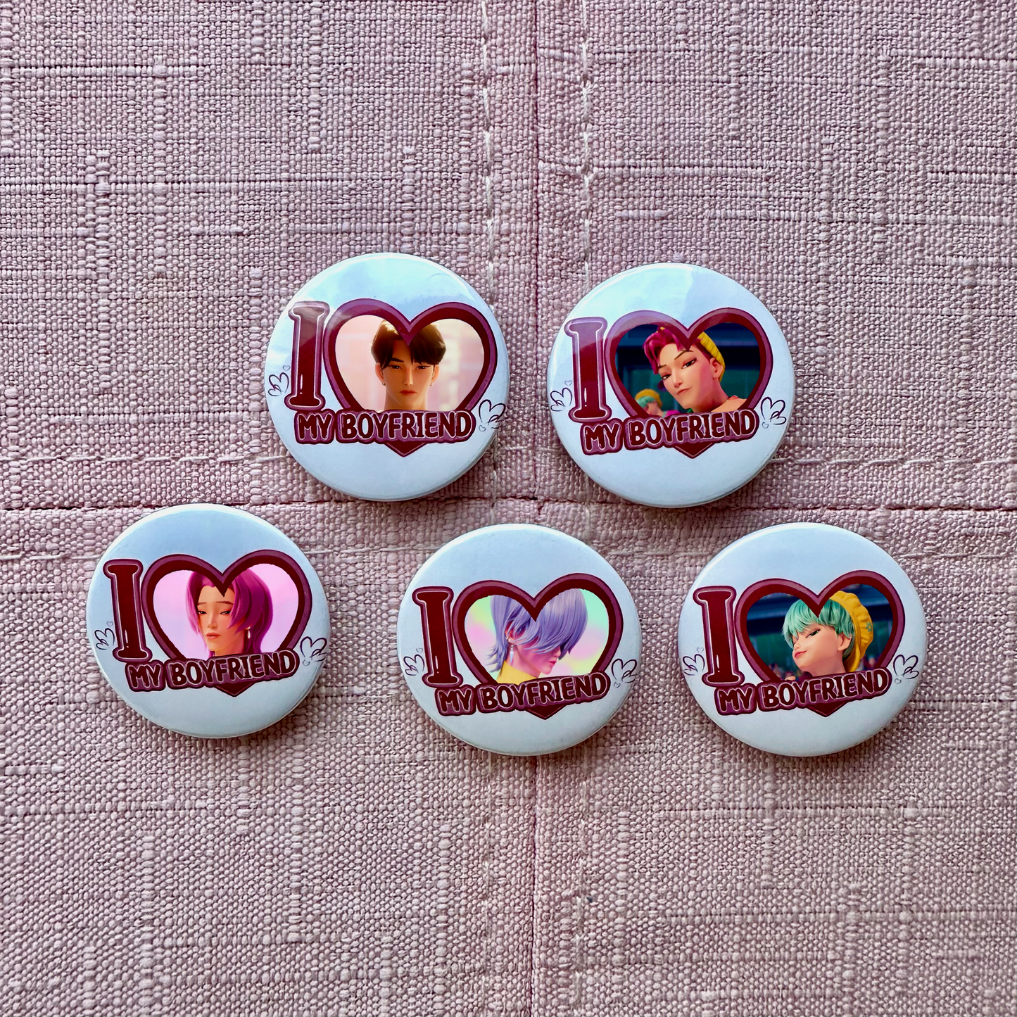 Saja Boys I Love my Boyfriend Button Pins