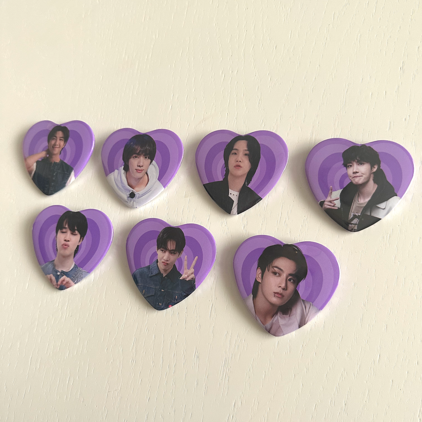 Bangtan Heart Button Pins