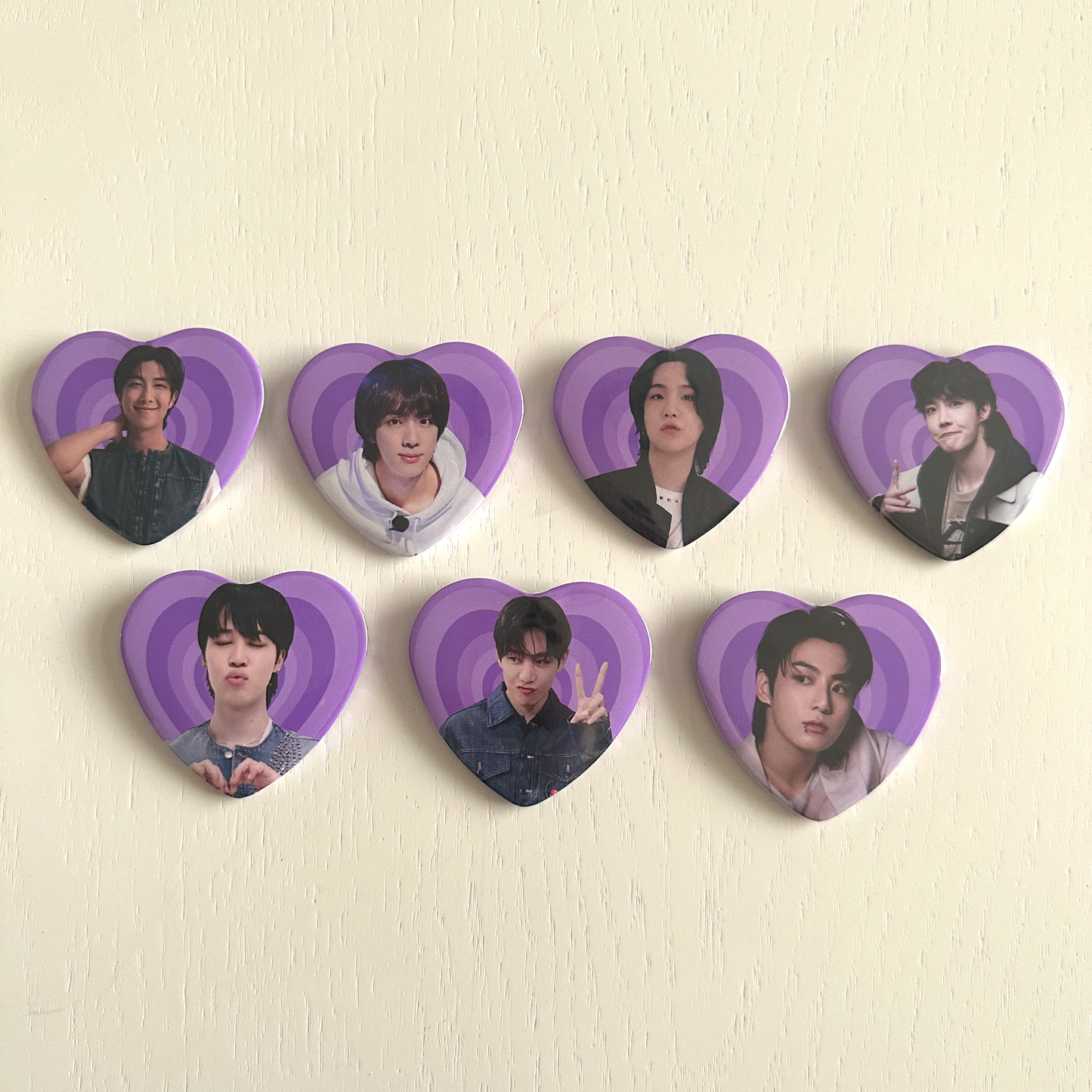 Bangtan Heart Button Pins