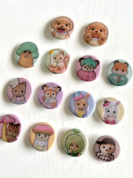 Cute Animal Critter Button Pins 2.0