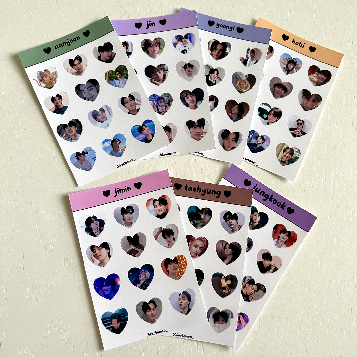 Bangtan Heart Sticker Sheets