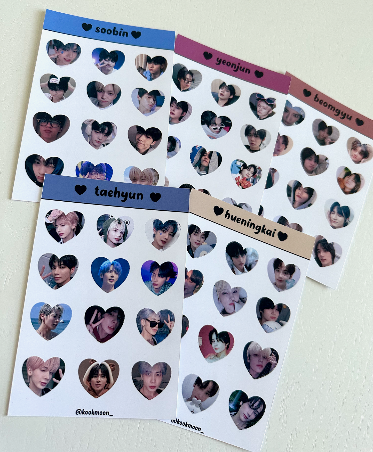 TXT Heart Sticker Sheets