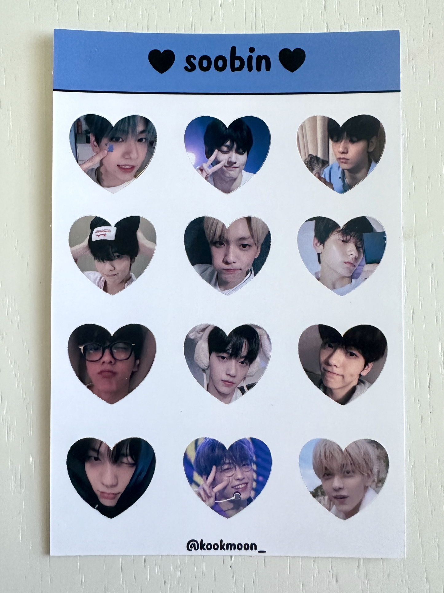 TXT Heart Sticker Sheets