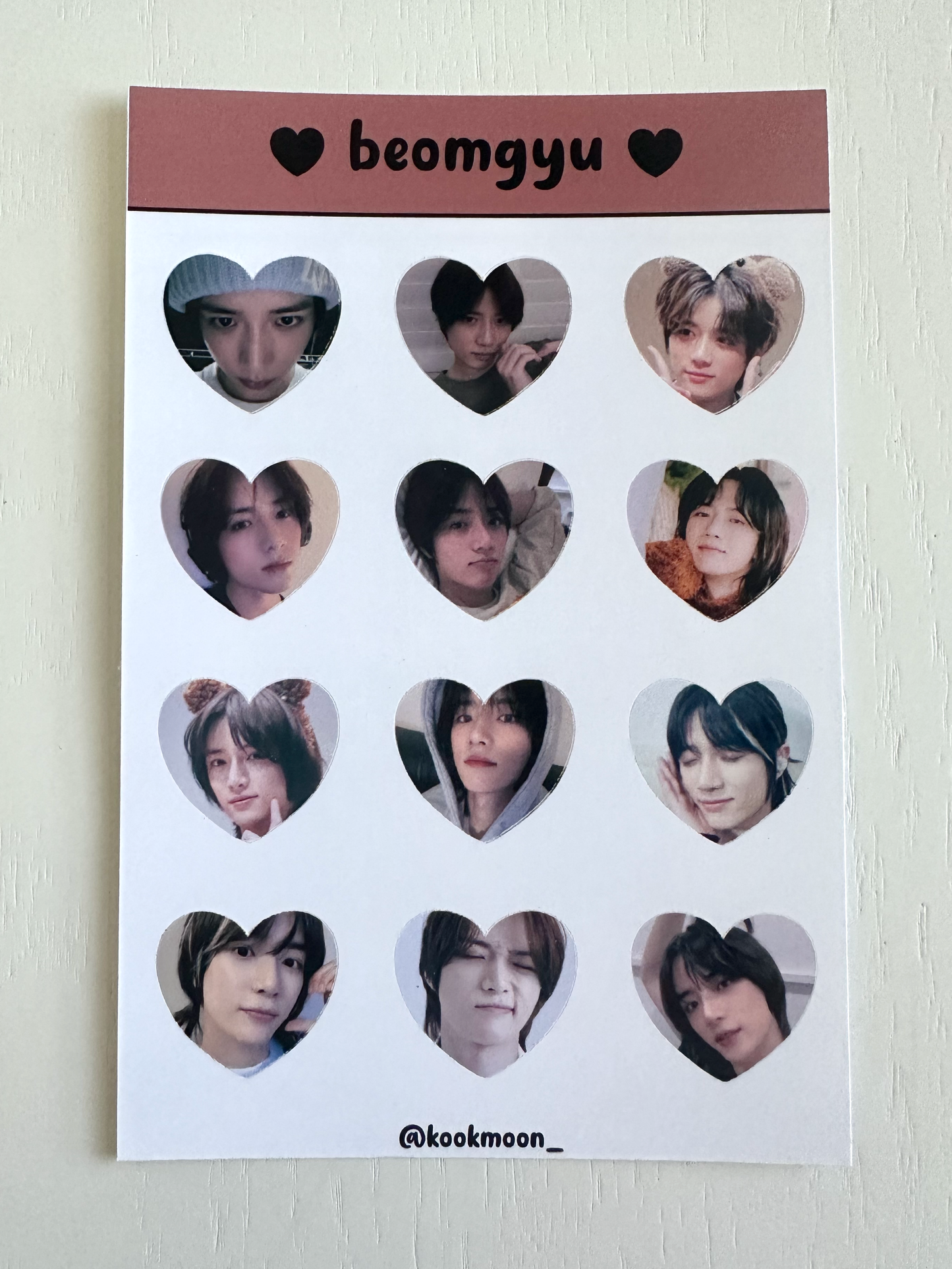 TXT Heart Sticker Sheets