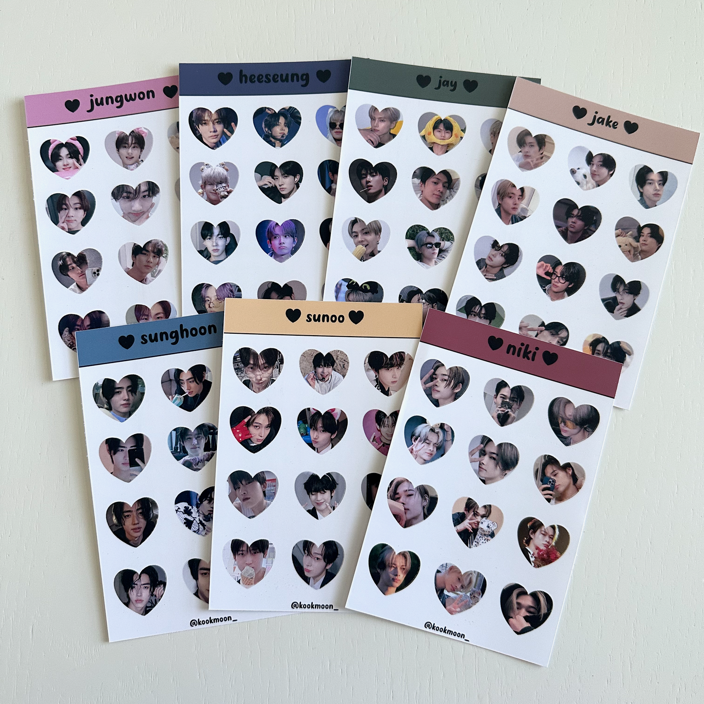 Enhypen Heart Sticker Sheets
