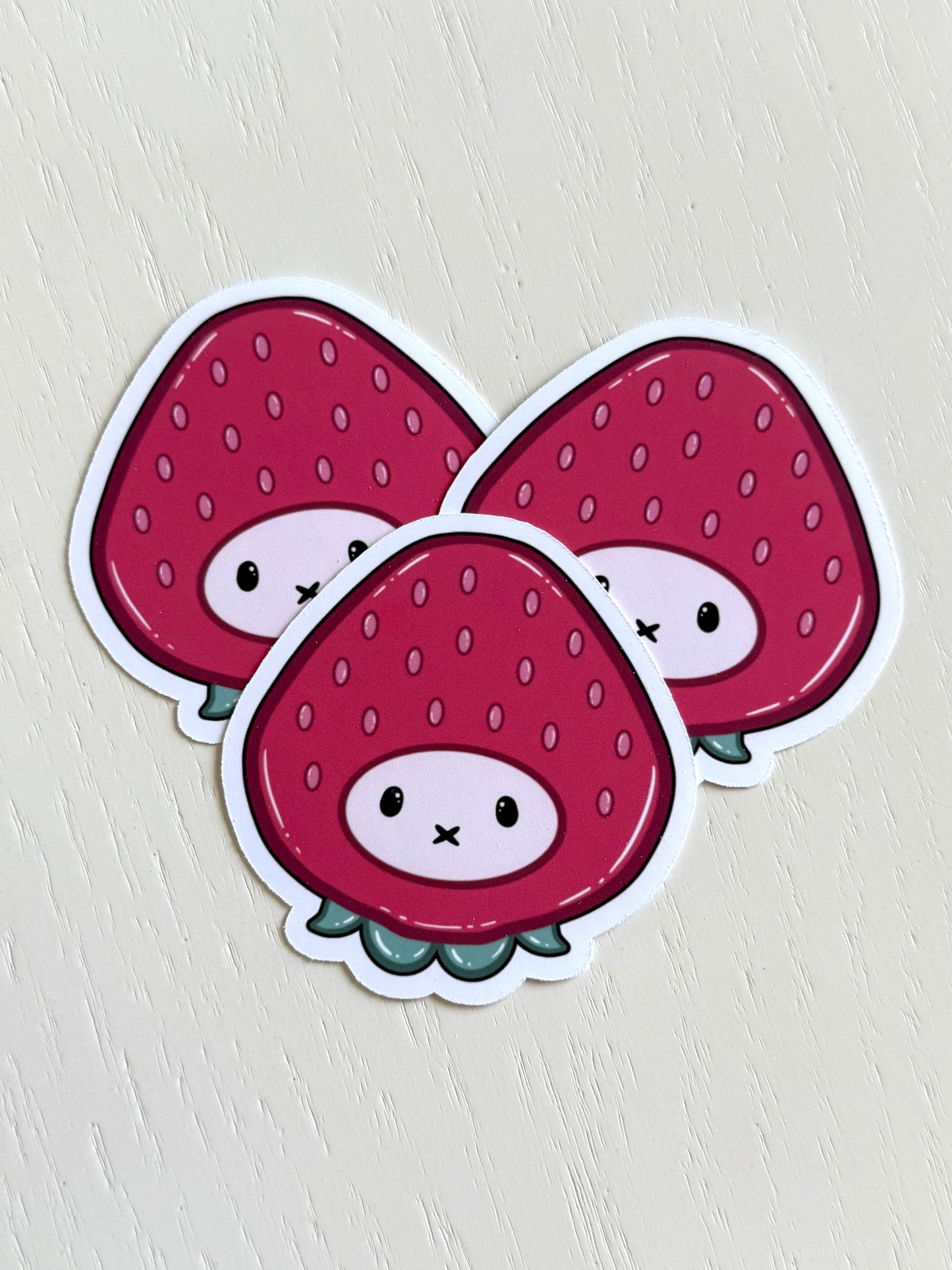 Strawberry White Bunny Sticker