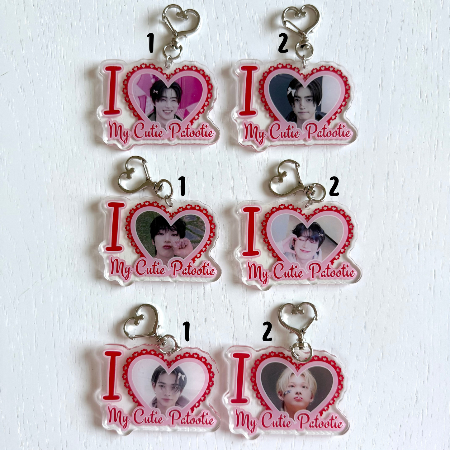 EN- I Love my Cutie Patootie Keychains - ON HAND