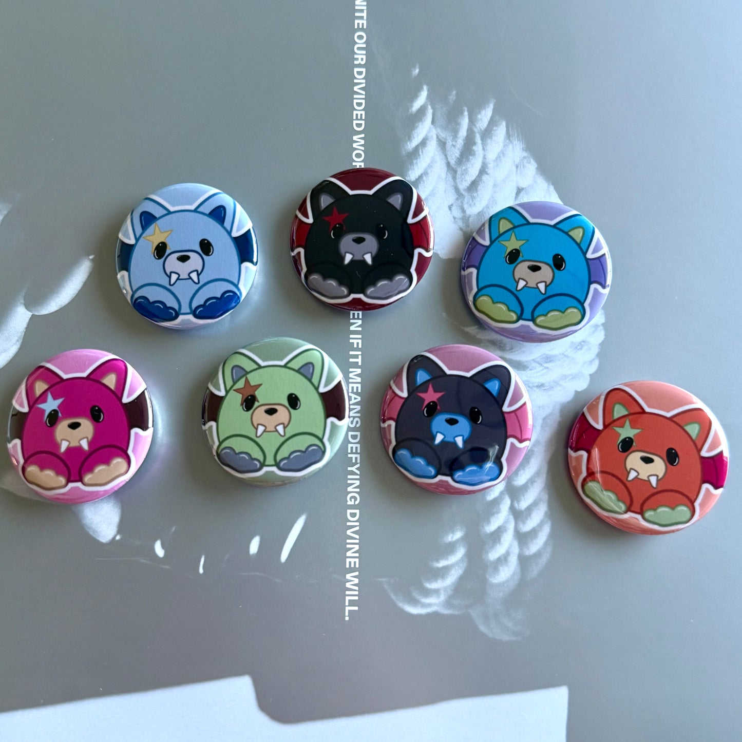 Enhypen Vampire Bat Button Pins