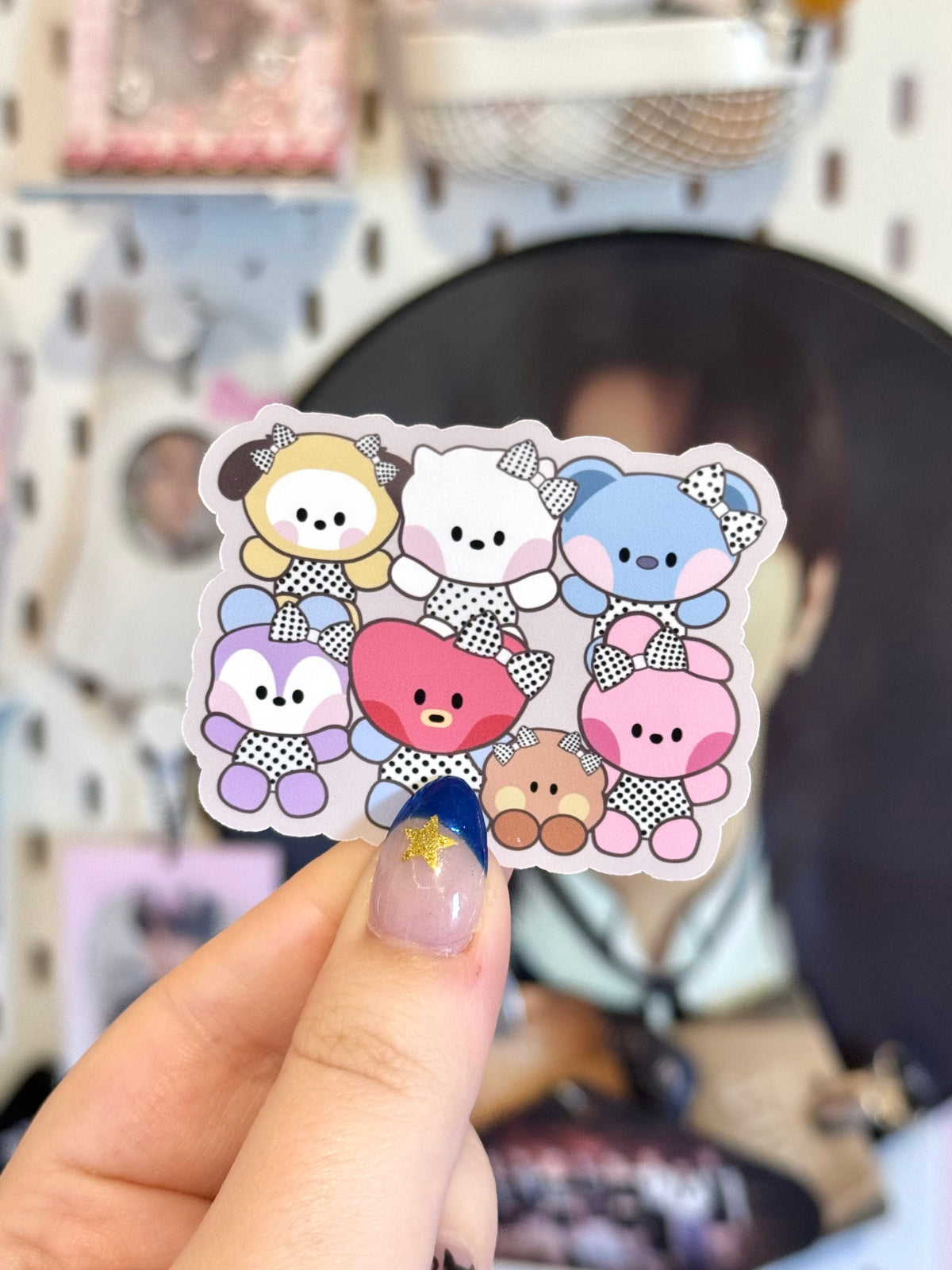 Polka Dot Characters Sticker