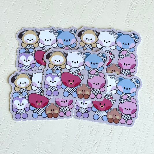 Polka Dot Characters Sticker