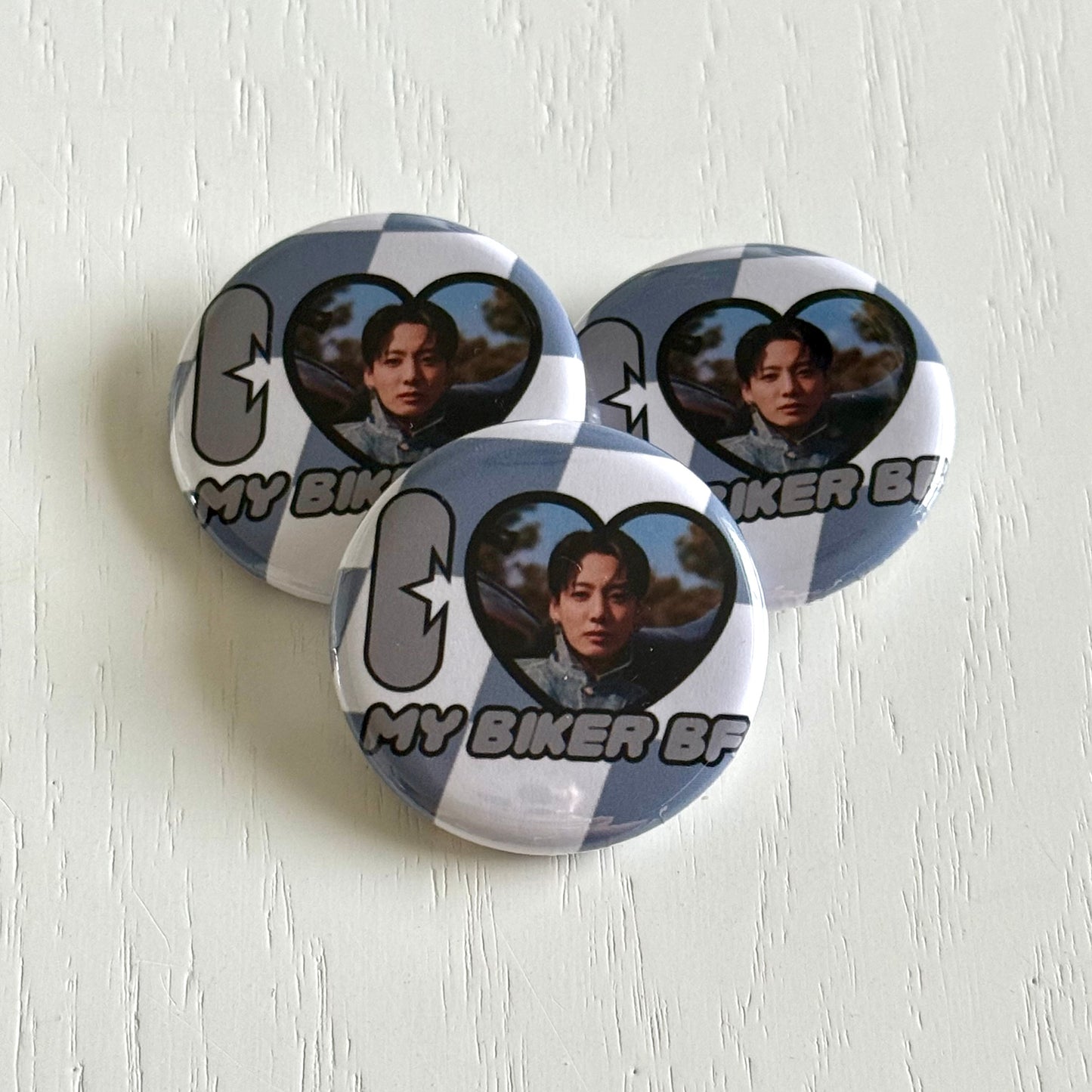 I Love my Biker BF Button Pin