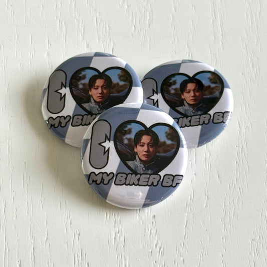 I Love my Biker BF Button Pin