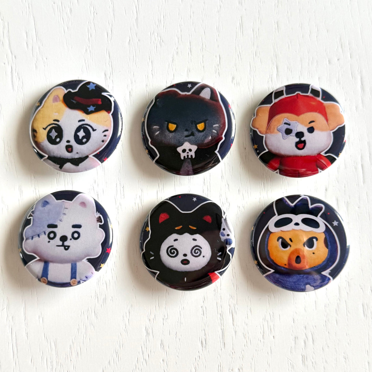 Spooky Enchin Button Pins