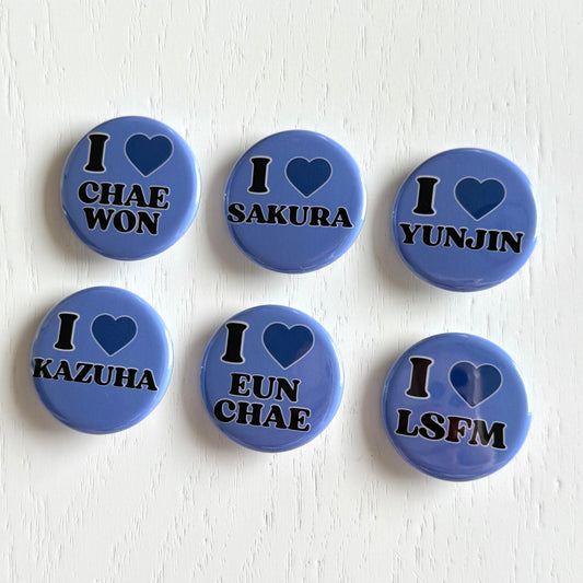 I Love LSFM Button Pins