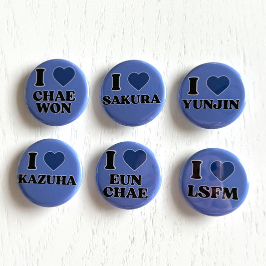 I Love LSFM Button Pins