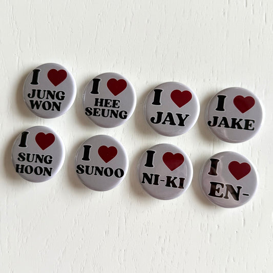 I Love EN- Button Pins