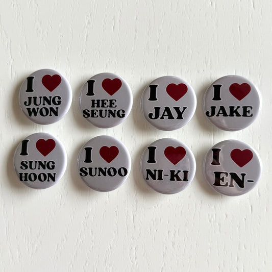 I Love EN- Button Pins