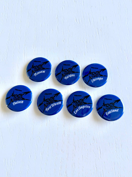 P1H Most Wanted Tour City Button Pins