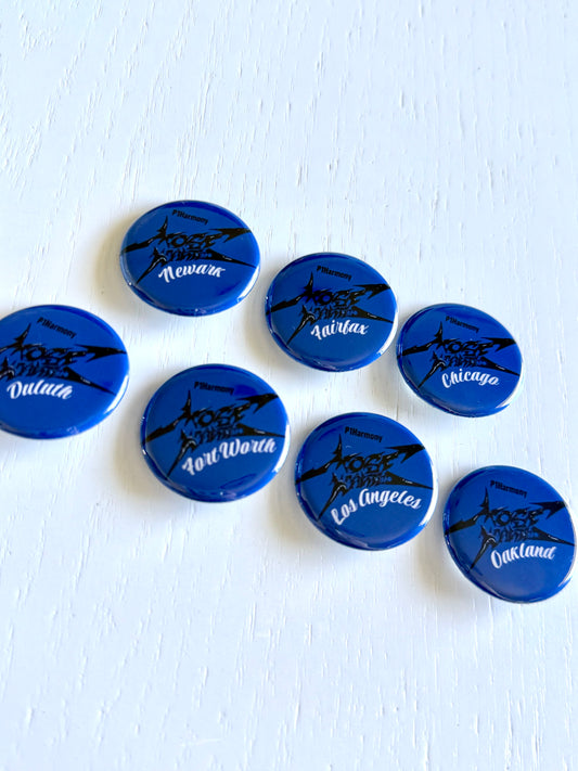 P1H Most Wanted Tour City Button Pins