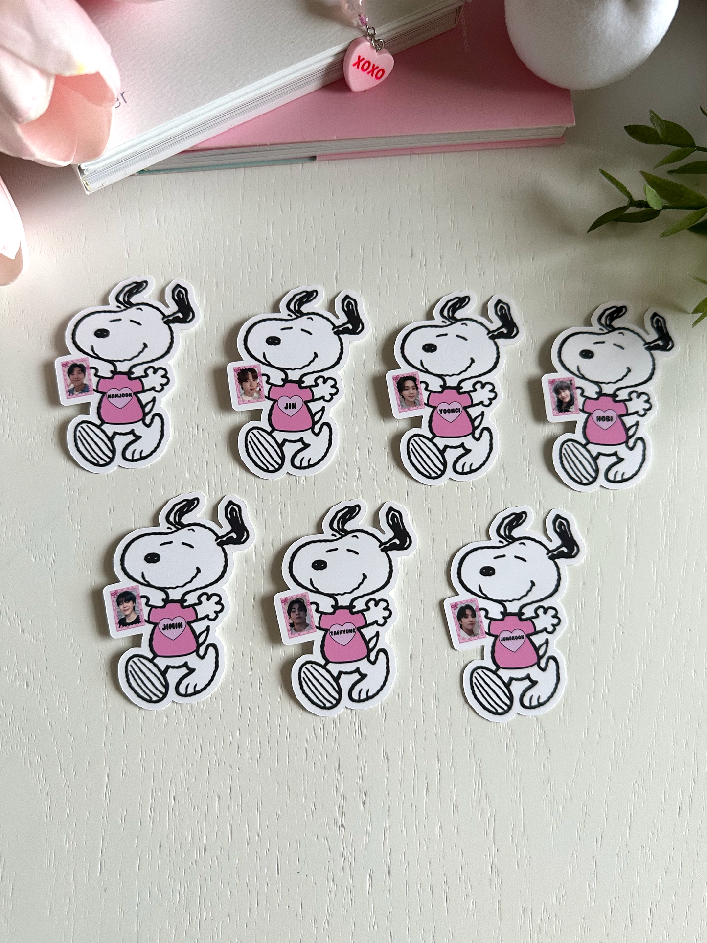 Bangtan Pink Bias Stickers