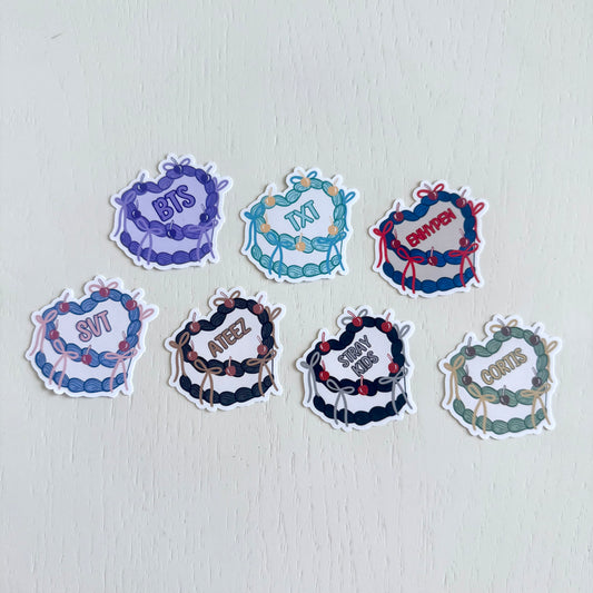K-Pop Group Heart Cake Stickers