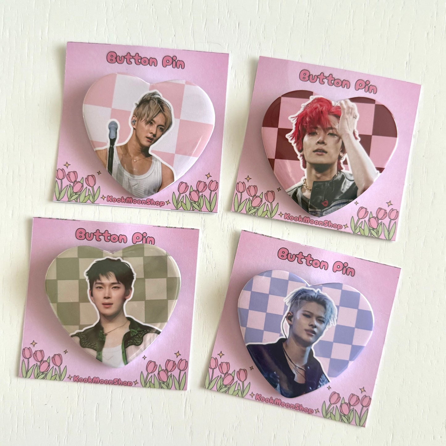 Enhypen Coachella Heart Button Pins
