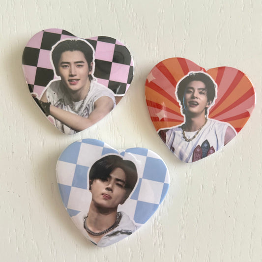 Enhypen Coachella Heart Button Pins