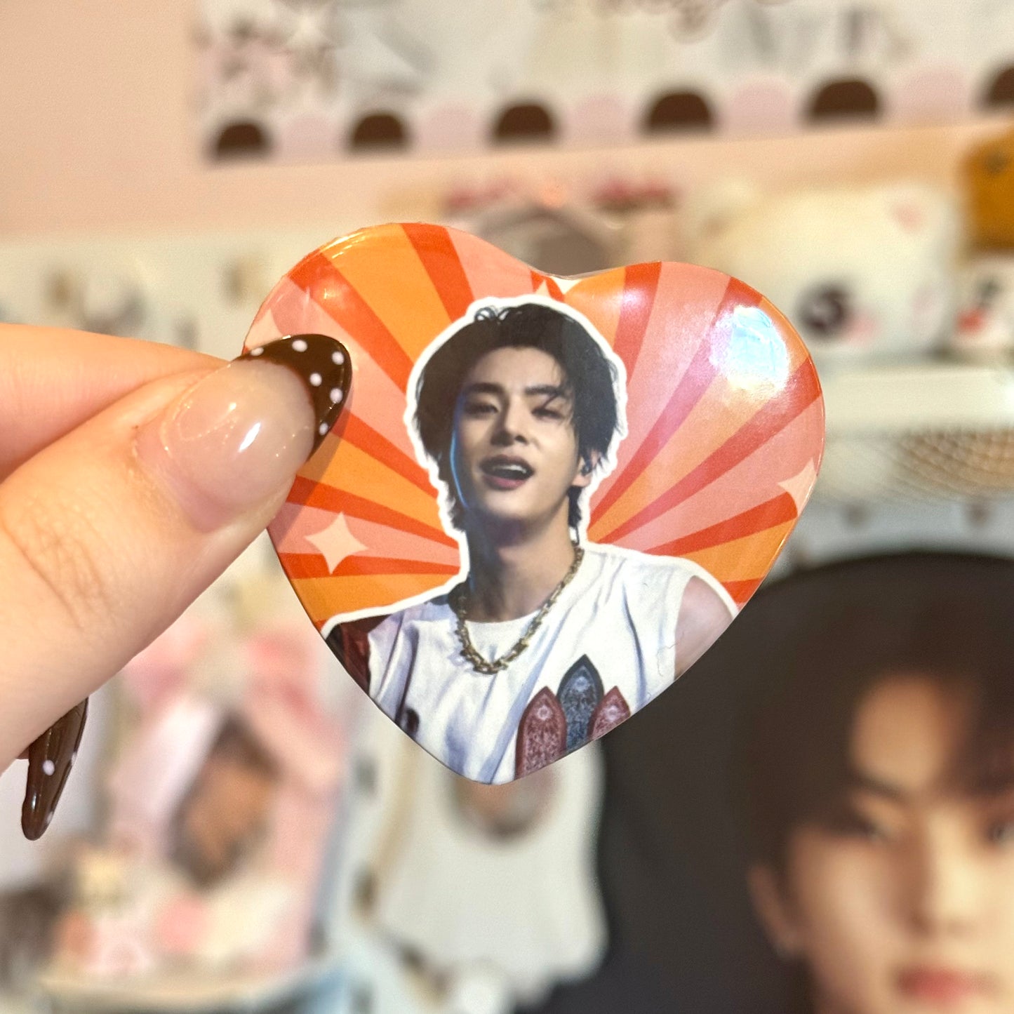 Enhypen Coachella Heart Button Pins