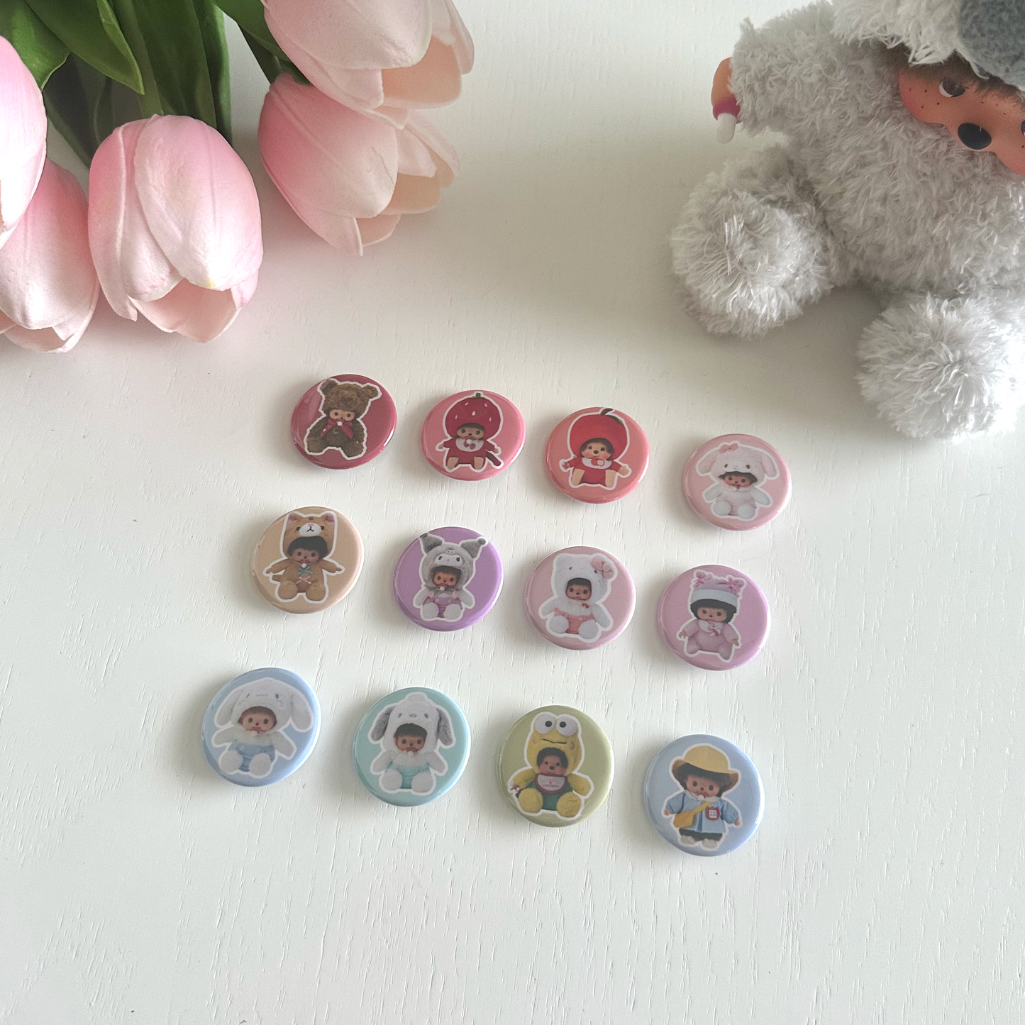 Cute Baby Monkey Button Pins