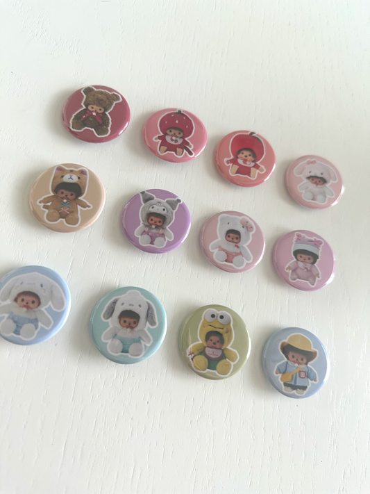 Cute Baby Monkey Button Pins