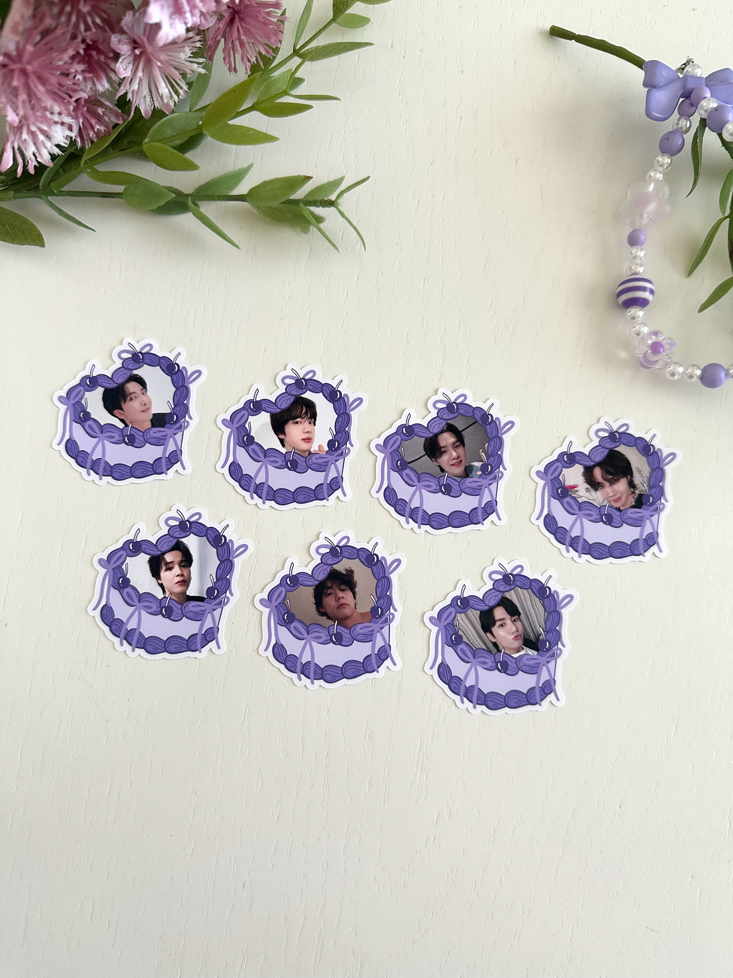 Bangtan Heart Cake Bias Stickers