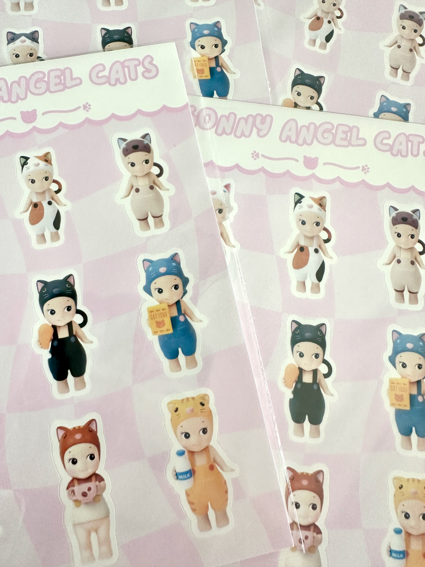 Cat Angel Babies Sticker Sheet