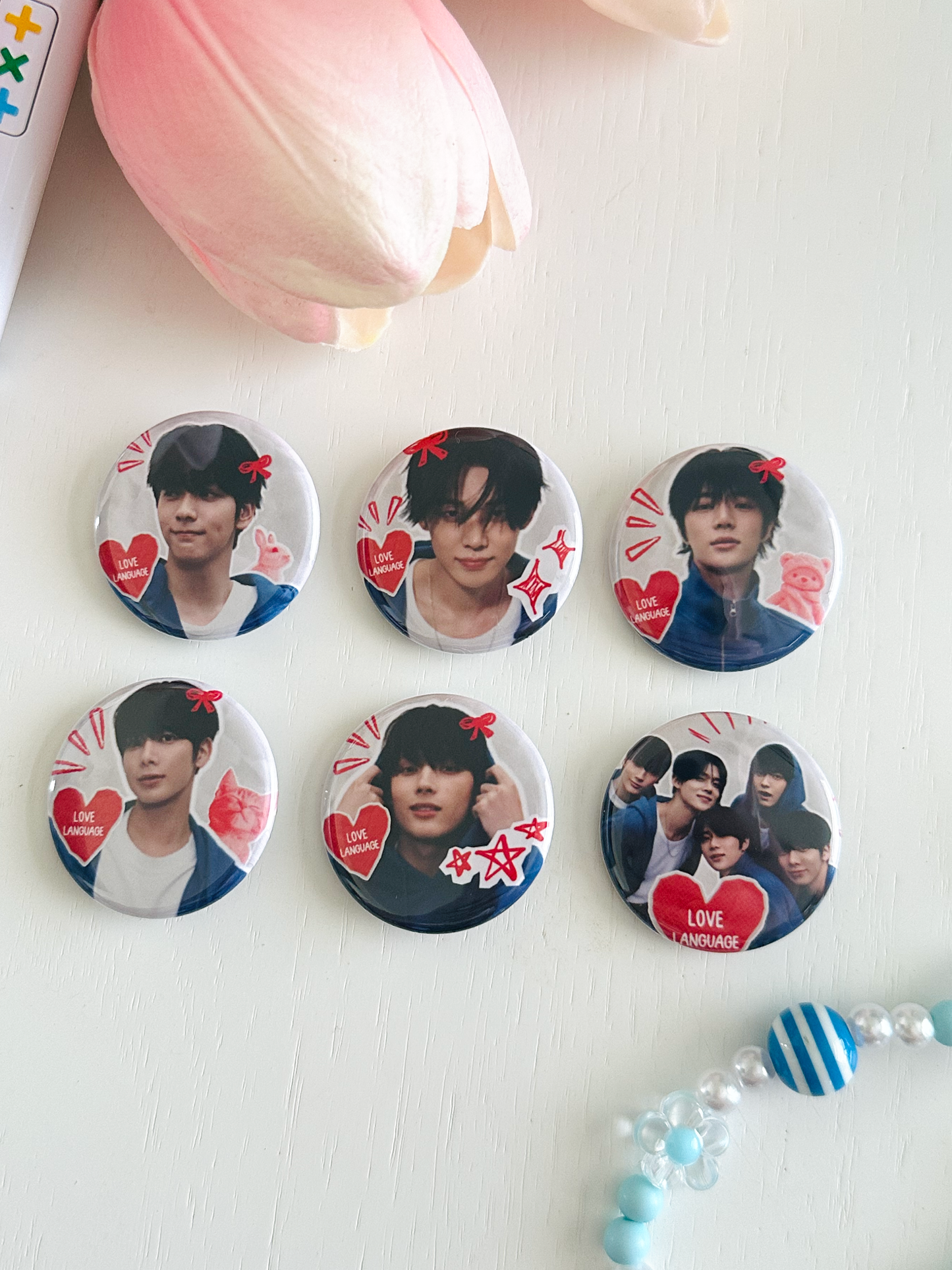 Love Language Button Pins