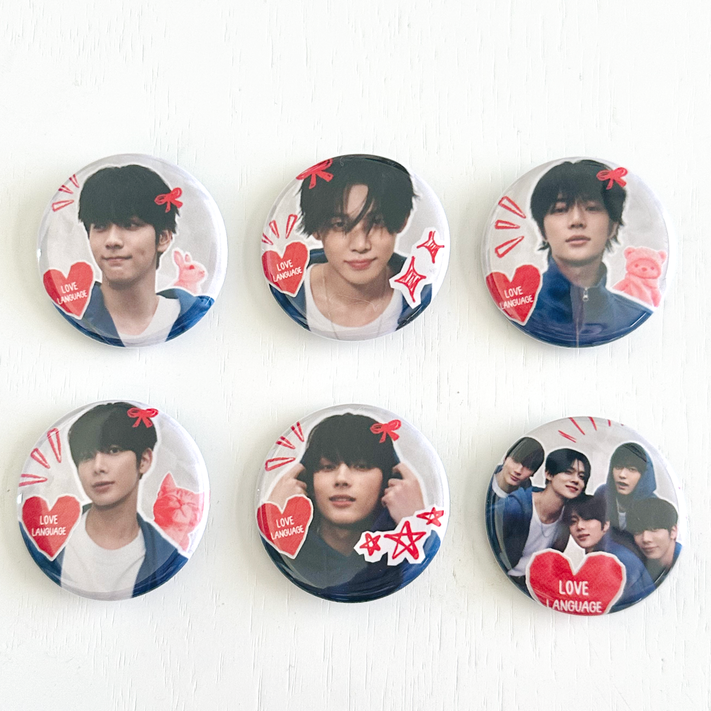 Love Language Button Pins