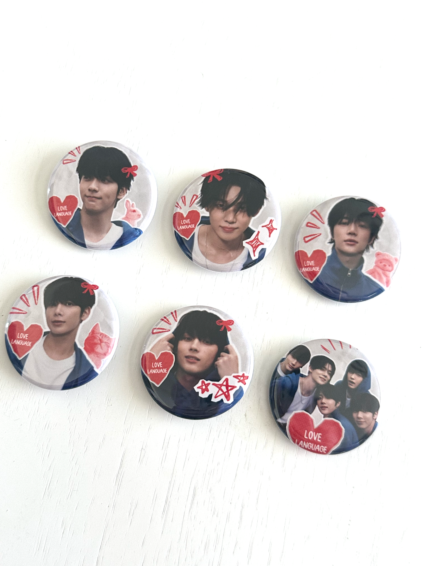 Love Language Button Pins