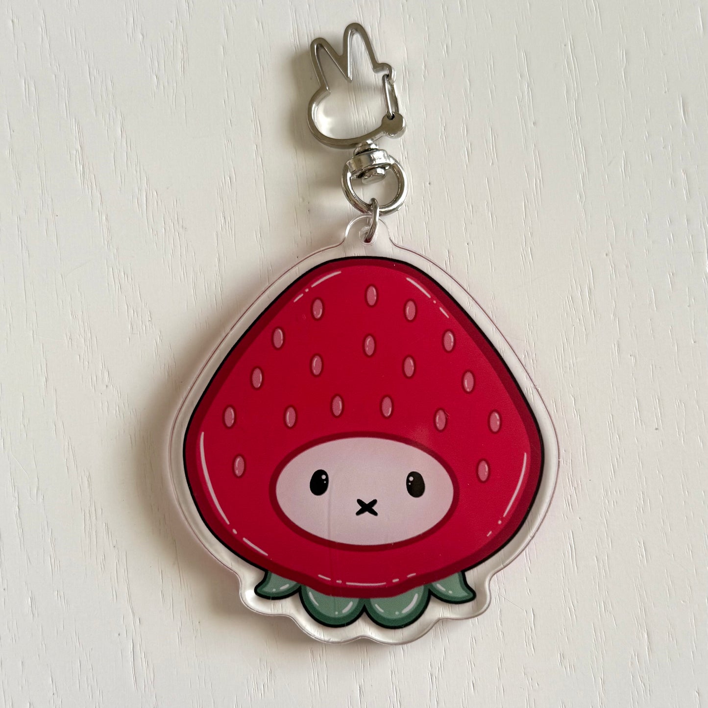 Bunny Strawberry Keychain