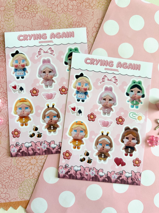 Crying Again Sticker Sheet
