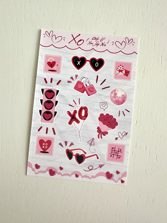 XO Romance Untold Sticker Sheet